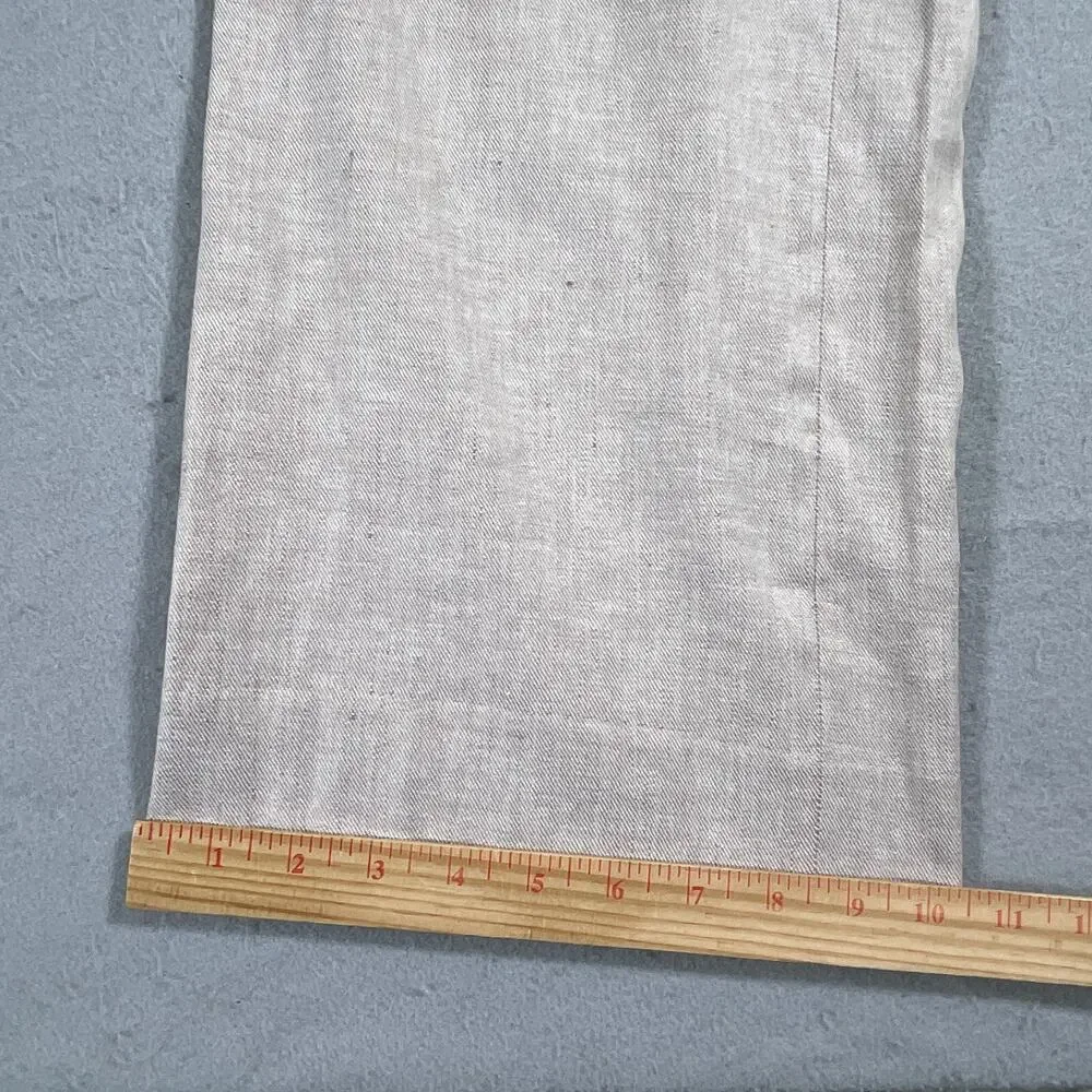 Banana Republic Wide Leg Pants Women 8 High Rise Tie Waist‎ Beige Quiet Luxury